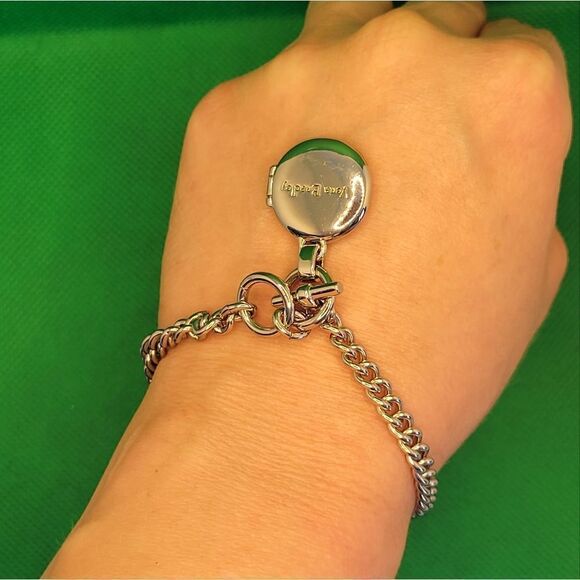 Vera Bradley silver tone charm Bracelet With Locket. - Picture 3 of 9